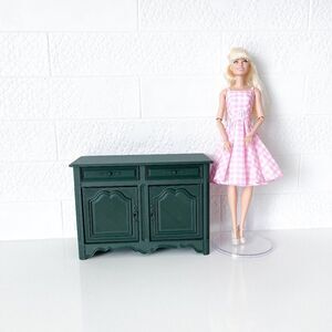 Barbie Miniature Dollhouse Green French Cabinet Sideboard 1:6 Scale 3D Printed